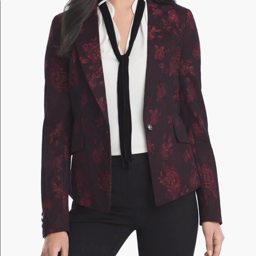 White House Black Market Floral Blazer
